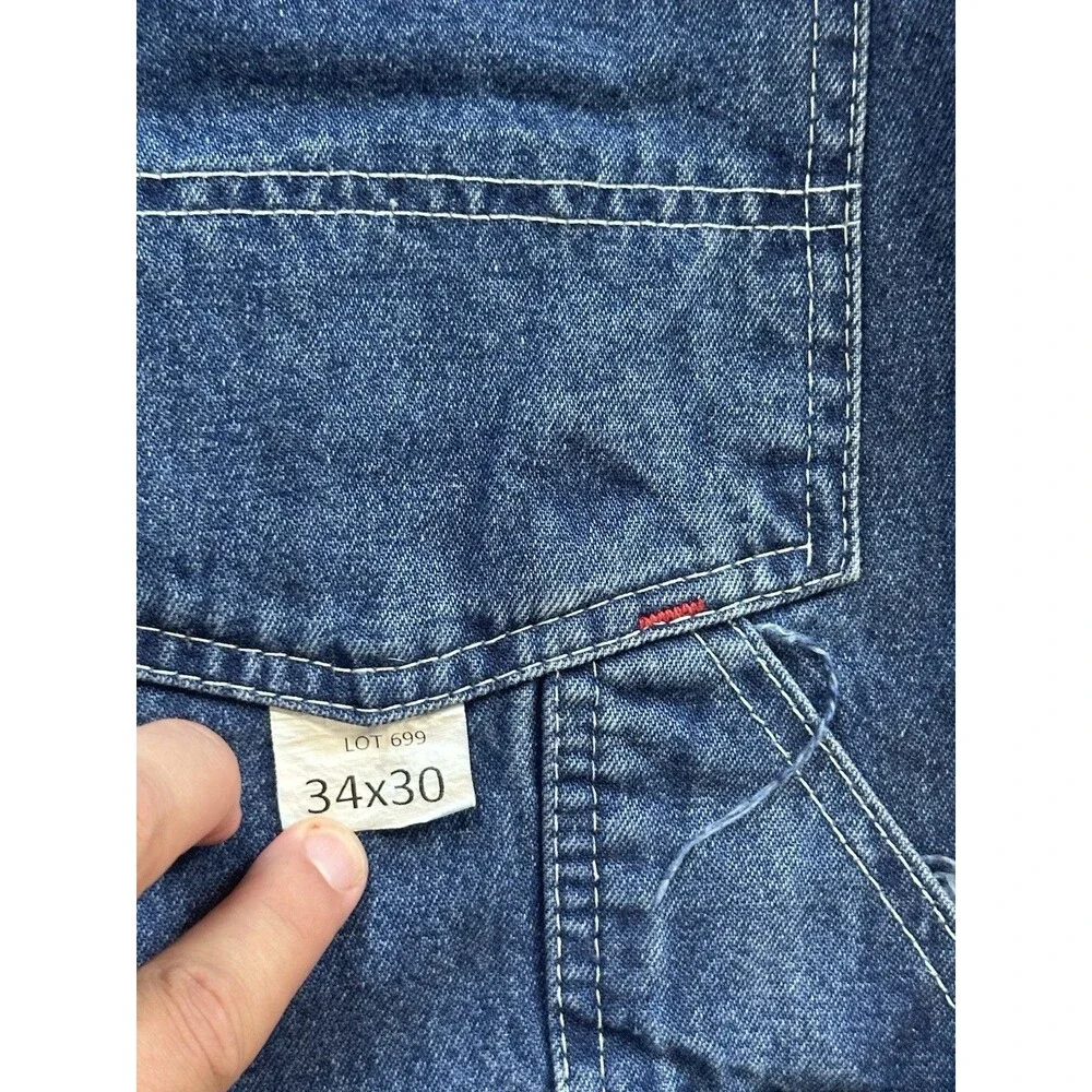 Vintage 70’s Round House Denim Carpenter Overalls Made In USA - Picture 7 of 8